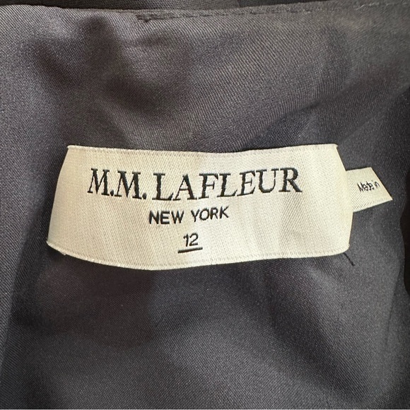 MM LaFleur Navy Blue 3/4 Sleeve Sheath Work Dress Size 12 - Picture 9 of 11